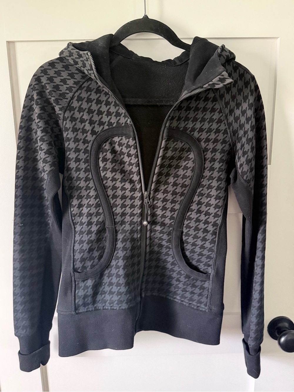 lululemon athletica Black Houndstooth Zip Hoodie